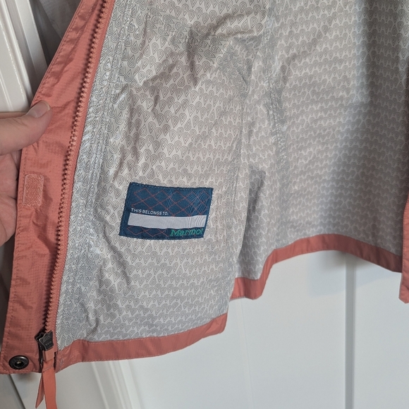 Marmot Preclip Eco Raincoat Rain Jacket - Coral and Grey sz Girls' L - Picture 5 of 8